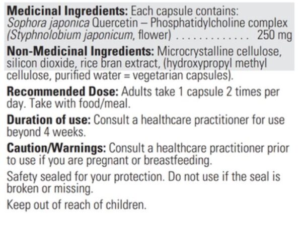 Biomed Quercetin Capsules ingredients
